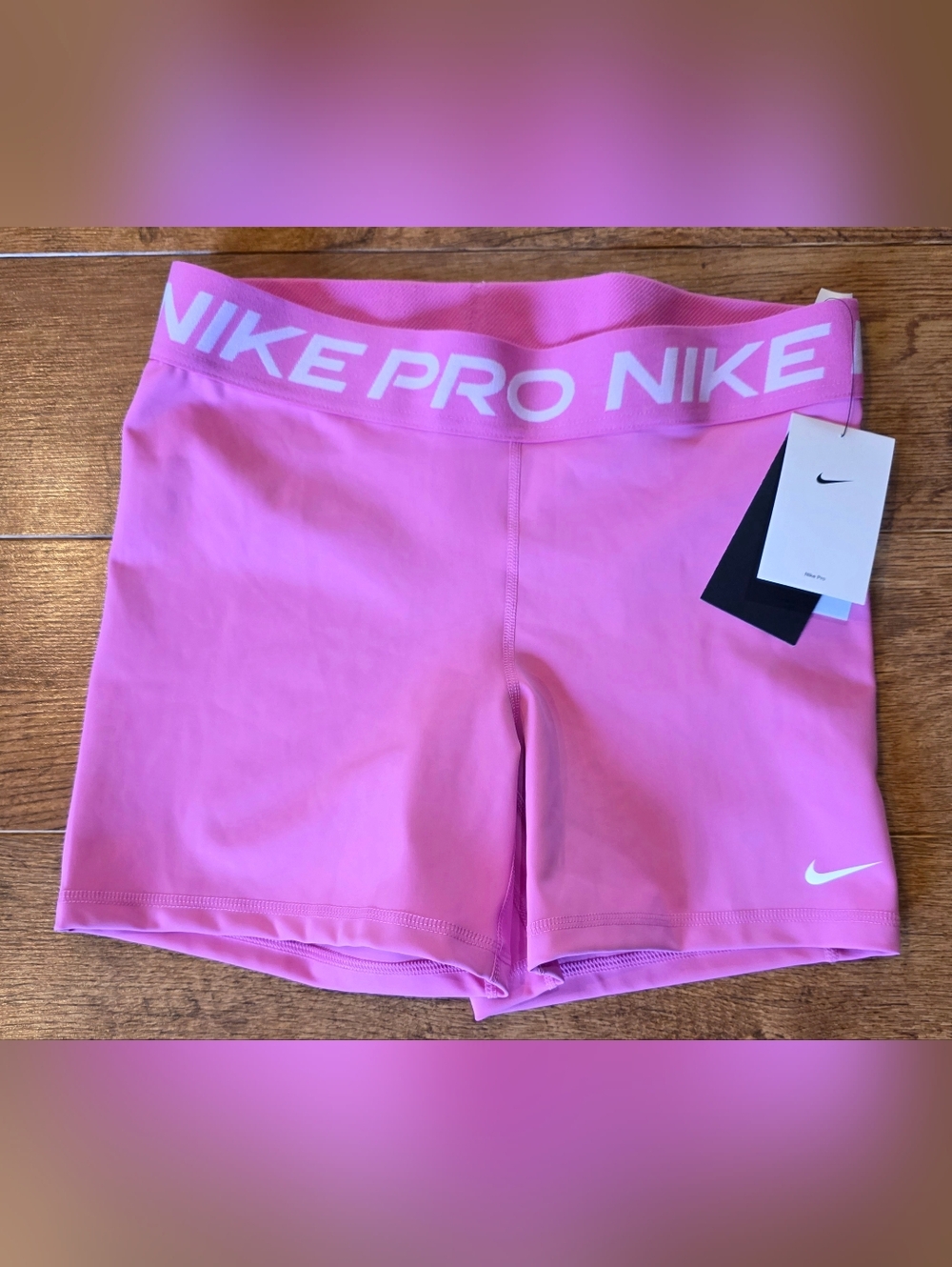Nike Pro Pink Compression Shorts Womans Large 5"